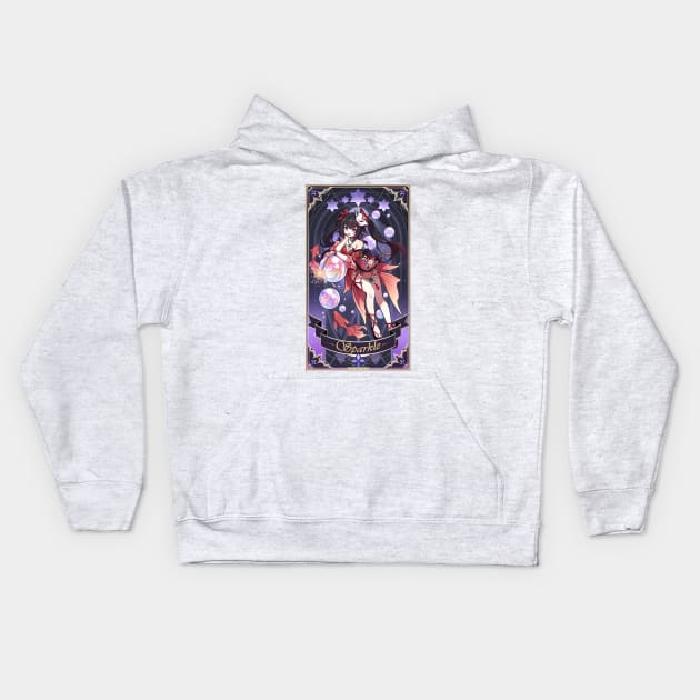 Sparkle Revelation Card Honkai Star Rail Kids Hoodie by kazatodoesart